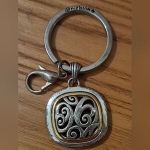 Vintage Y2K 90s Brighton Gold & Silver Tone Keychain Bag Charm w/ Lobster Clip